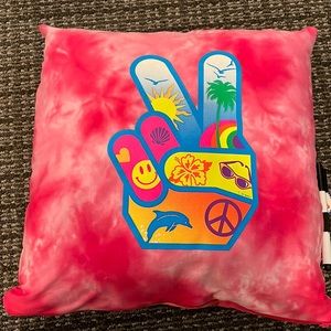 Pink tye dye autograph pillow